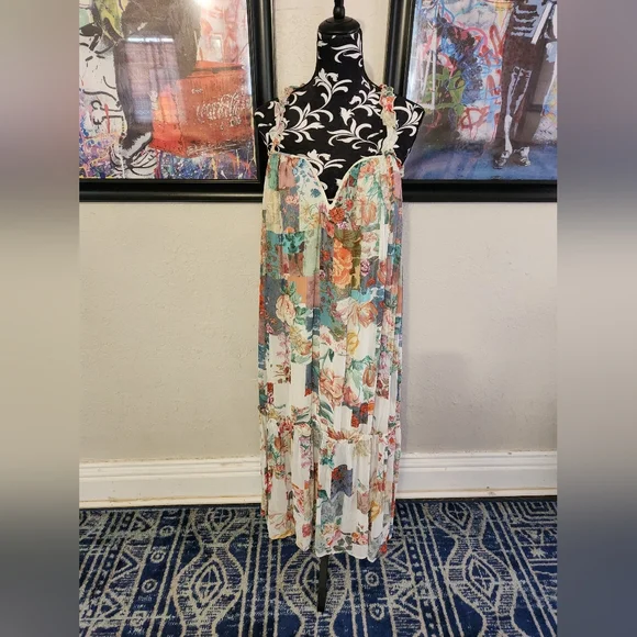 By Anthropologie Chiffon Shift Midi Dress size Small NWT - Picture 15 of 15